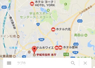 宇城市の地図の画像